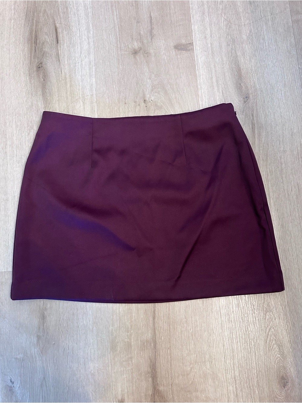 Women's Straight Mini Skirt in Deep Red